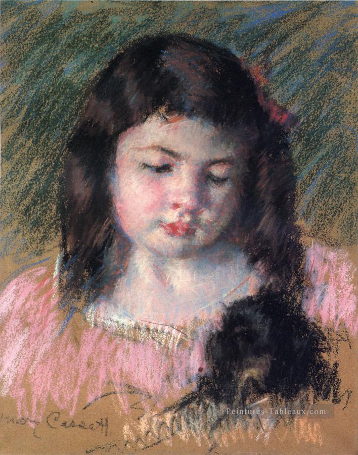 Buste de Françoise Regardant vers le bas mères des enfants Mary Cassatt Peintures à l'huile